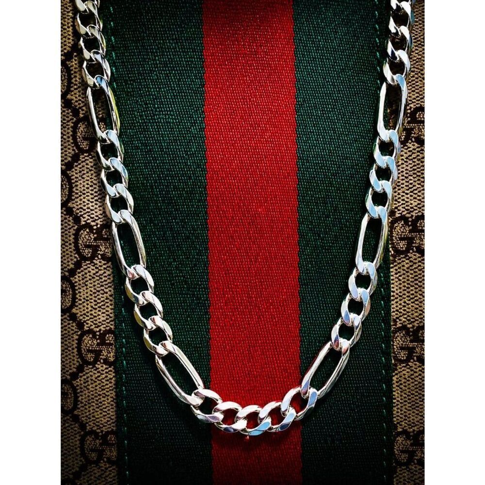 24" .925 sterling silver (italy) Figaro Necklace